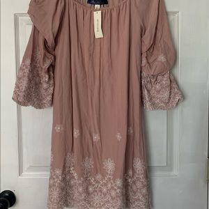 NWOT fracesca’s blue rain eyelet dress